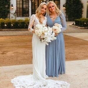 Womens Dusty bule,brides maid dress